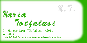 maria totfalusi business card