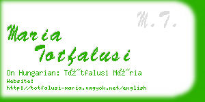 maria totfalusi business card